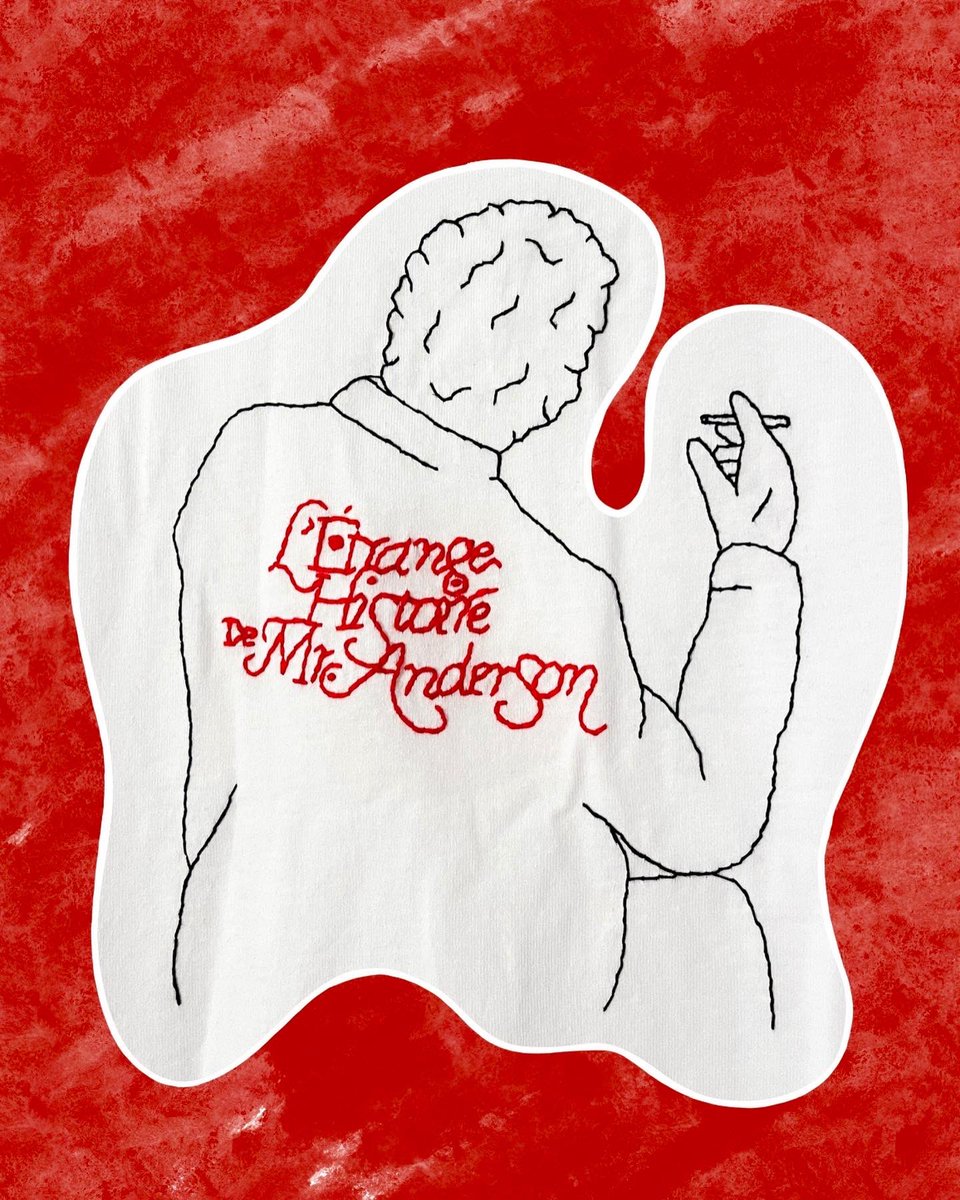 manondumerch's tweet photo. [T-SHIRT À VENDRE] 

"L’étrange histoire de Mr Anderson" ❤️‍🩹 
Création d’un t-shirt brodé en référence au dernier album de @JeyLaylow 

(Contactez-moi en DM si cette création vous intéresse 👀) https://t.co/XDMnHKoKI8