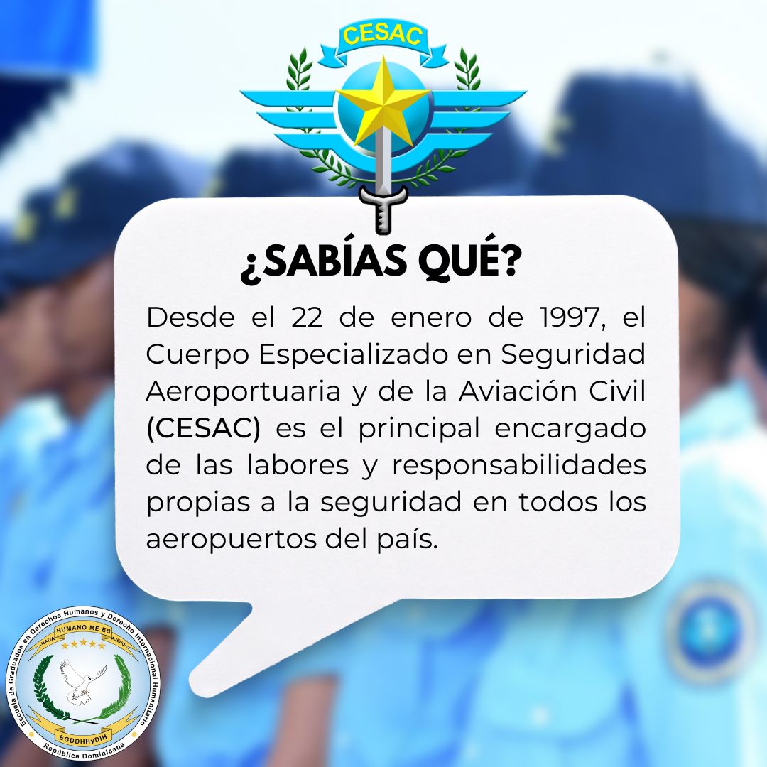 egradhrd's tweet photo. Aniversario de la Fundación del Cuerpo Especializado en Seguridad Aeroportuaria y de la Aviación Civil (Cesac).

#SabíasQue #SabíasQuéEGRADHRD
#EGRADHRD #EGDDHHyDIH #EscueladeGraduadosdeDerechosHumanosyDerechoInternacionalHumanitario https://t.co/z46vYiAG8v