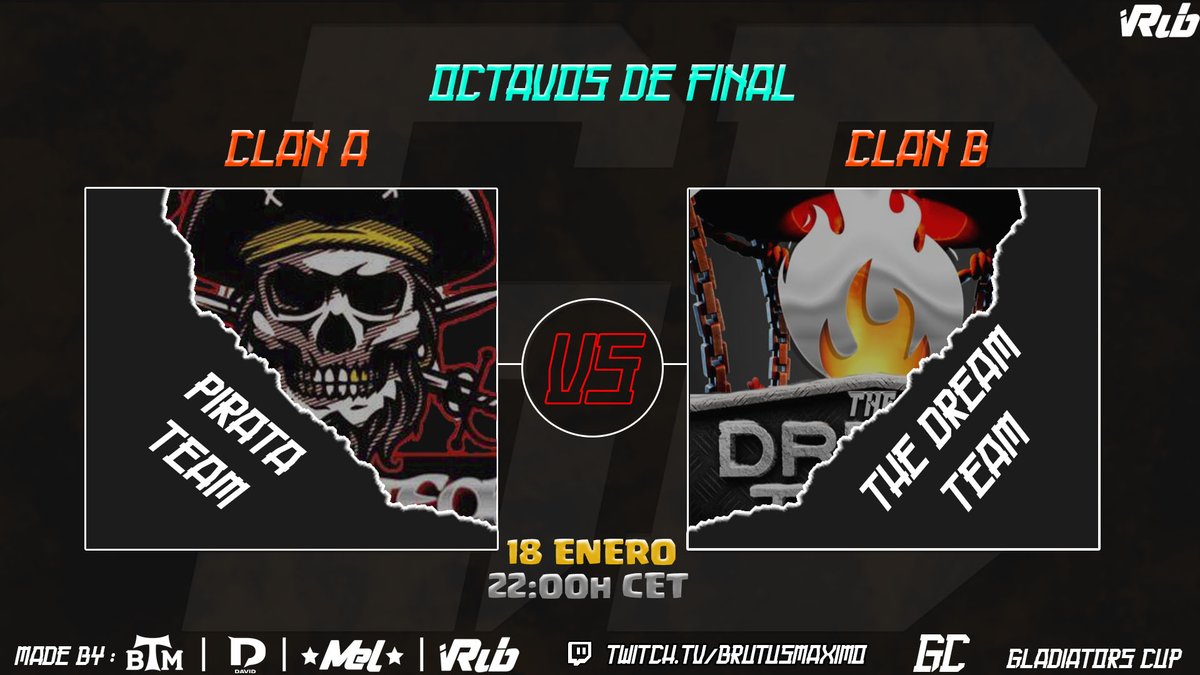 Gladiators CUP (@cup_gladiators) on Twitter photo octavos de final día 3, dos guerras de infarto 😏
@MysticWarriors2 🆚 <a href="/ClashGensan/">GENSAN CLASH</a>
21H CET
<a href="/pirata_team/">Pirata Team</a> 🆚 <a href="/AGUILATOP1/">𝐃𝐫𝐞𝐚𝐌 𝐓𝐞𝐚𝐌</a>
22H CET
Transmitido por nuestro querido amigo <a href="/DobladoInaki/">Iñaki Doblado Arevalo</a>
👉twitch.tv/brutusmaximo?s…
Los esperamos en el coliseo 🥳 octavos de final día 3, dos guerras de infarto 😏
@MysticWarriors2 🆚 <a href="/ClashGensan/">GENSAN CLASH</a>
21H CET
<a href="/pirata_team/">Pirata Team</a> 🆚 <a href="/AGUILATOP1/">𝐃𝐫𝐞𝐚𝐌 𝐓𝐞𝐚𝐌</a>
22H CET
Transmitido por nuestro querido amigo <a href="/DobladoInaki/">Iñaki Doblado Arevalo</a>
👉twitch.tv/brutusmaximo?s…
Los esperamos en el coliseo 🥳