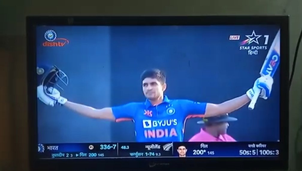 a_imas78's tweet photo. I heard it once, he changes centuries to double centuries, witnessed it today 
#ShubmanGill #IndvsNZ #Century https://t.co/075lVre3cK
