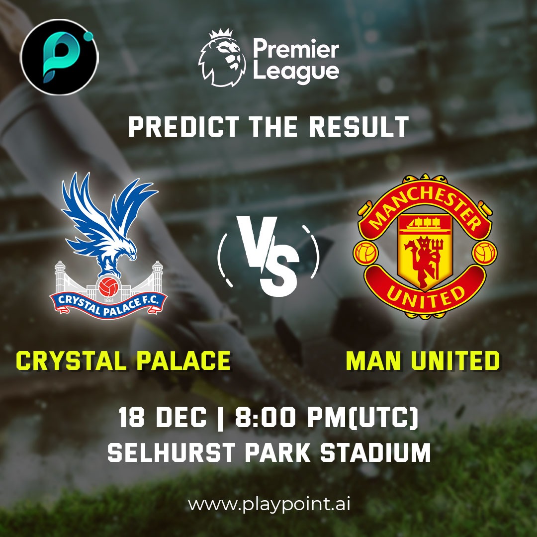 #CrystalPalace Vs #ManUnited
What would be the Precise score of the match?

Make sure you make your entries to get into the pool.
Login playpoint.ai &amp; answer the questionnaires.

#Arbitrum #Playpoint #PlayToEarn #blockchain #BTC   #Metaverse #Binance   #PremierLeague