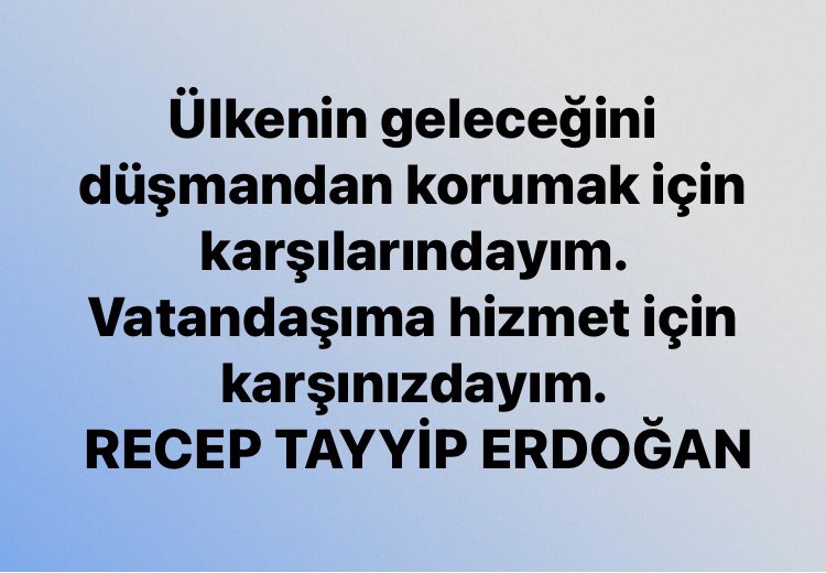 #KARŞINIZDAYIM
#KARŞILARINDAYIM

<a href="/RTErdogan/">Recep Tayyip Erdoğan</a>