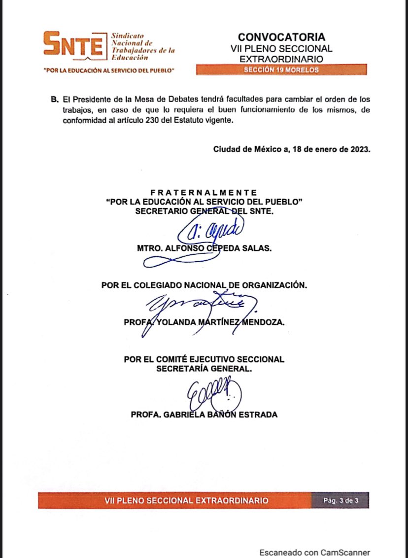 seccion_19's tweet photo. 🔴 Convocatoria Vll Pleno Seccional Extraordinario https://t.co/gcWC4g055A