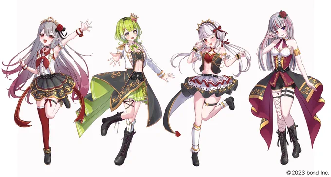 Vライバー事務所bond様()と様()のVライバー7名のポスター・IRIAM配信用立ち絵のイラストを担当させていただきました! 