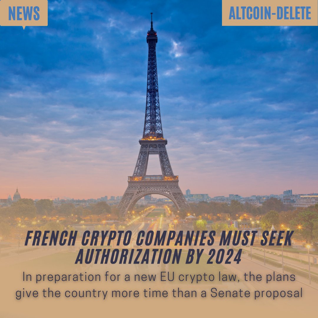 AltcoinDelete's tweet photo. French Crypto Companies Must Seek Authorization By 2024

IG:altcoindelete

Follow For More Daily Updates on Everything Crypto &amp; NFT!
#Europe 
#CryptoCommunity 
#Crypto 
#France 
#EuropeanUnion 
#cryptocurrency 
#CryptoNews 
#legislation 
https://t.co/G3AxlXCfPU https://t.co/EV6C3fzkzv