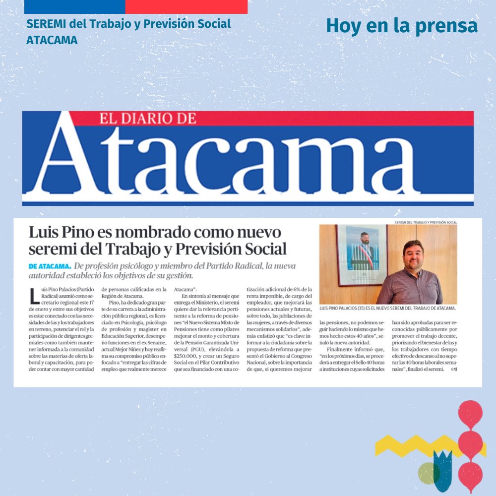 Seremi de Trabajo y Previsión Social de Atacama tweet media