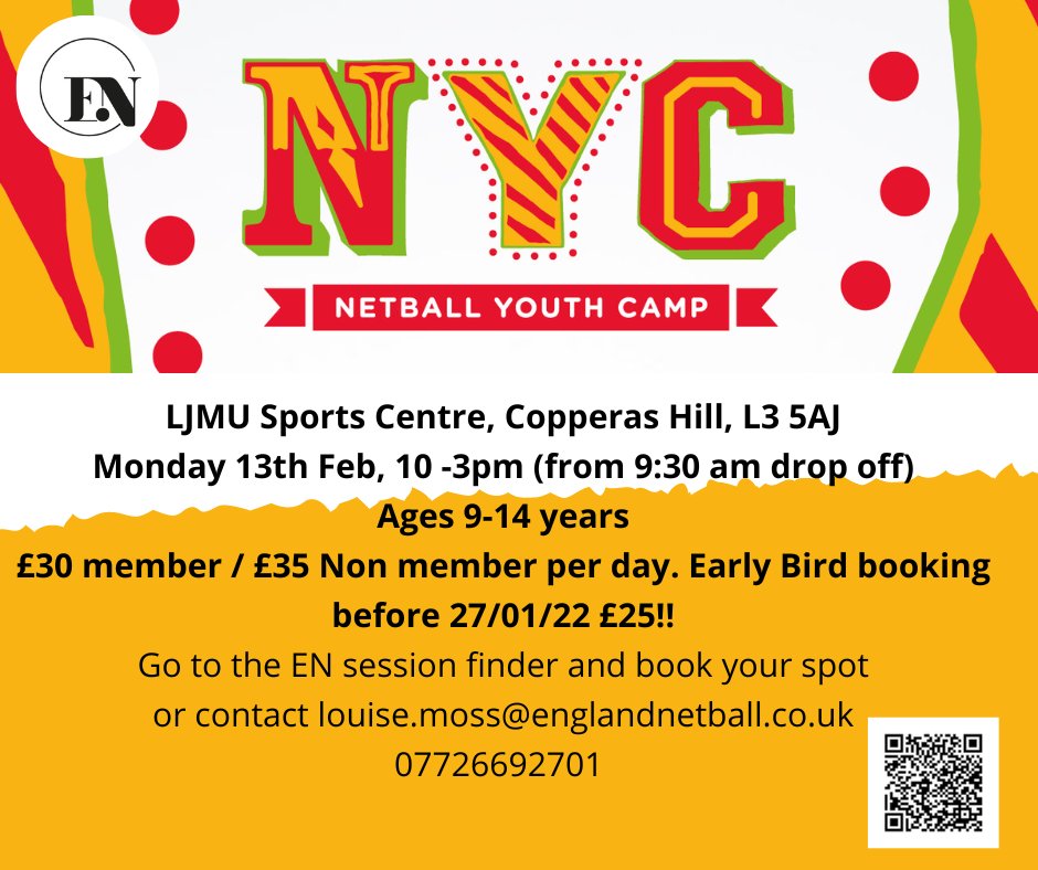 Netball camps this Half term in Sefton &amp; Liverpool 🏀🙌 Open to all girls ages 9-14years 🤩