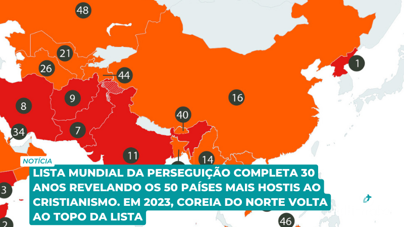 ultimato's tweet photo. #Ultimatoonline | Lista Mundial da Perseguição completa 30 anos revelando os 50 países mais hostis ao cristianismo. Coreia do Norte volta ao topo da lista em 2023.

Saiba mais: https://t.co/DbGTfGJPt6 https://t.co/vjePYUs1oL