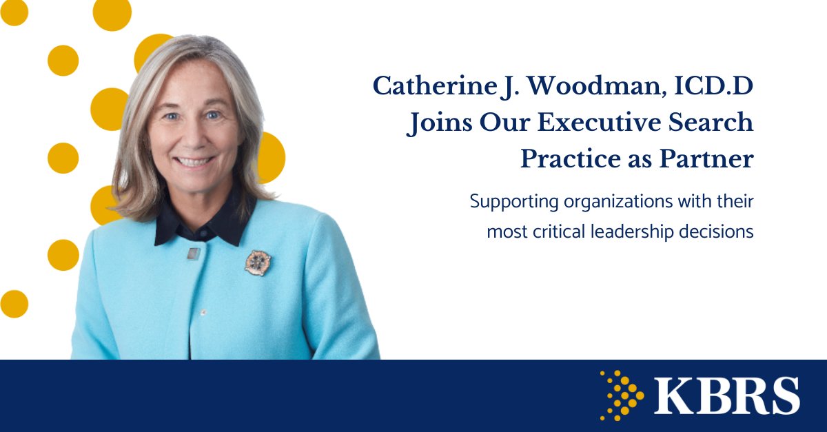 KBRS_Leadership's tweet photo. We're thrilled to share @CJWoodman has become an Executive Search Partner. She has deep executive experience combined with a remarkable volunteer service record and will direct her talents to help organizations in non-profit, health, and community sectors find future leaders. https://t.co/mFoWSCjVIf