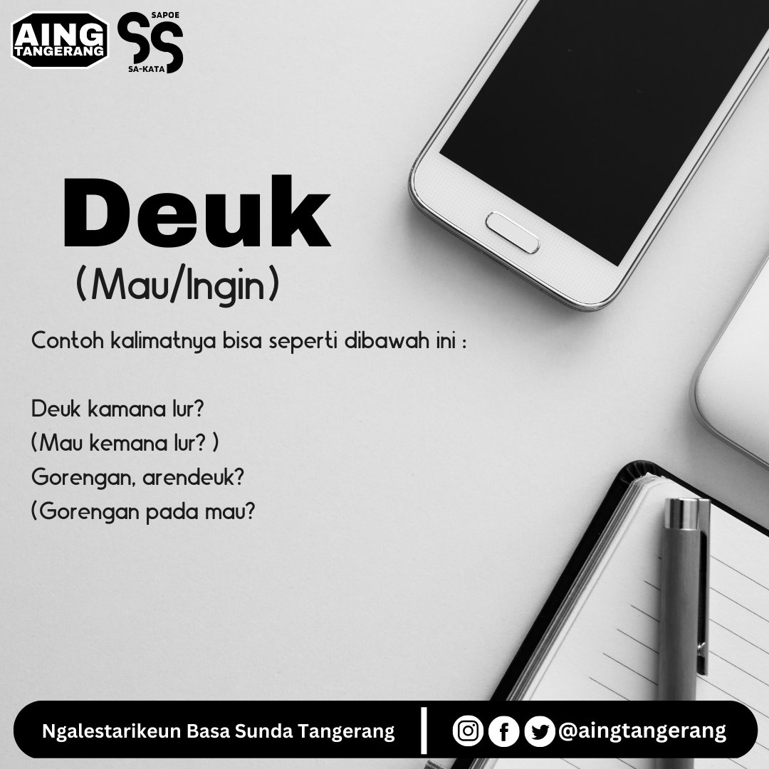Aya nu deuk mere conto kalimat anu sejen lur? 

Poe ieu bagean huruf 'D'
Isuk deui bagean huruf 'E' aya nu deuk mere saran kata naon? 

#aingtangerang #sapoesakata