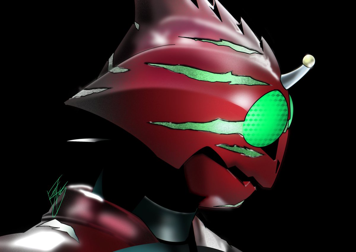 「この前のイラストの単品ver.#アマゾンアルファ #仮面ライダー #鷹山仁 」|コウタのイラスト