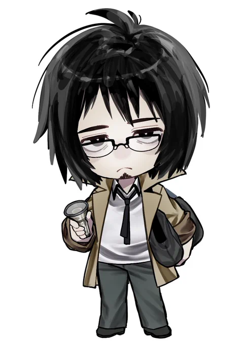 ちみキャラ八敷とちょっと髪型を修正した真下 