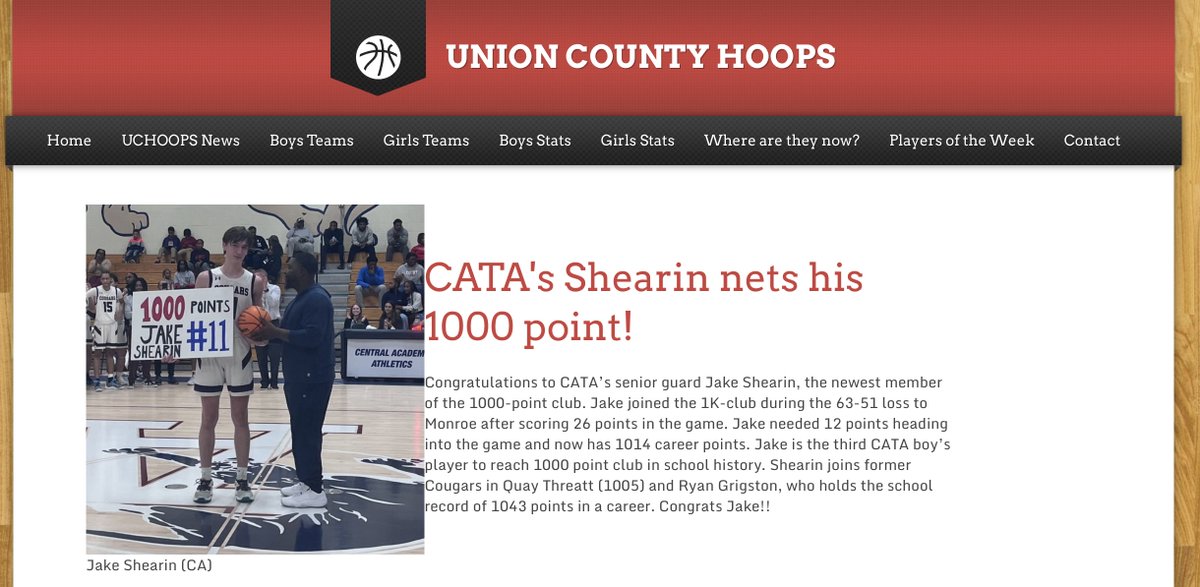 CATA's Jake Shearin joins the club!
<a href="/CATAMonroeNC/">Central Academy of Technology & Arts</a> <a href="/JakeShearin/">Jake Shearin</a> <a href="/KristenShearin/">Kristen Shearin</a> 
UnionCountyHoops.com