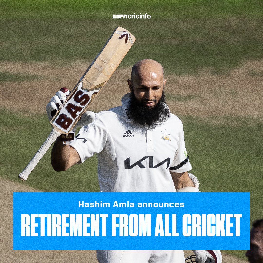 676 matches
34,104 runs
89 centuries
175 fifties

An extraordinary career comes to an end 👏 

Hashim Amla has retired from professional cricket 🙇 

Read more: es.pn/3CUkG5G