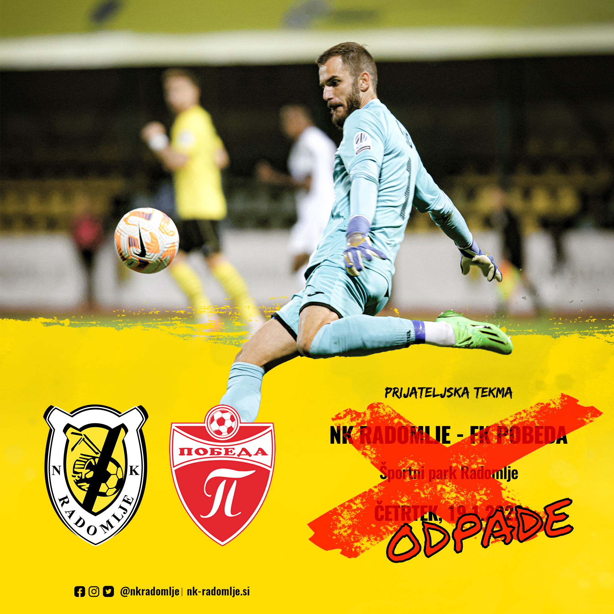 NK Radomlje - Danes ze dan za drugo pripravljalno tekma, nasprotnik  Radomljanov pa je FK Radnički Niš. Tekma je na sporedu ob 18.00 v Športnem  parku Radomlje ⚽️ 💛🖤 Hočemo, zmoremo, smo!