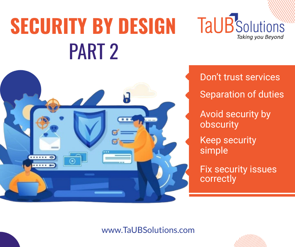 taubsoln's tweet image. Basic Principles of Security by Design - Part 2

1. Don’t trust services 
2. Separation of duties 
3. Avoid security by obscurity
4. Keep security simple
5. Fix security issues correctly

#TaUBSolutions #Securitybydesign #Cybersecurity #DevSecOps #SureshGP #DevOpsInstitute