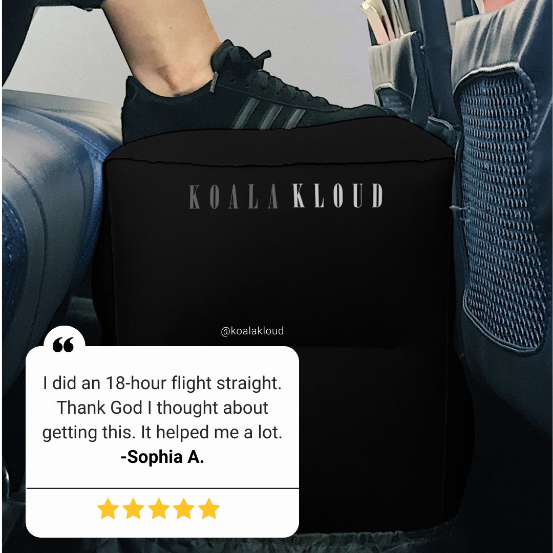 Easily fitting into your carry-on bag or backpack, @koalakloud adjustable travel footrest provides you comfort without the added bulk.

Happy to know you had a cozy flight and you liked our product, Sophia! 

Shop yours now. Link in bio! 

#customerfeedback #tipsfortravel