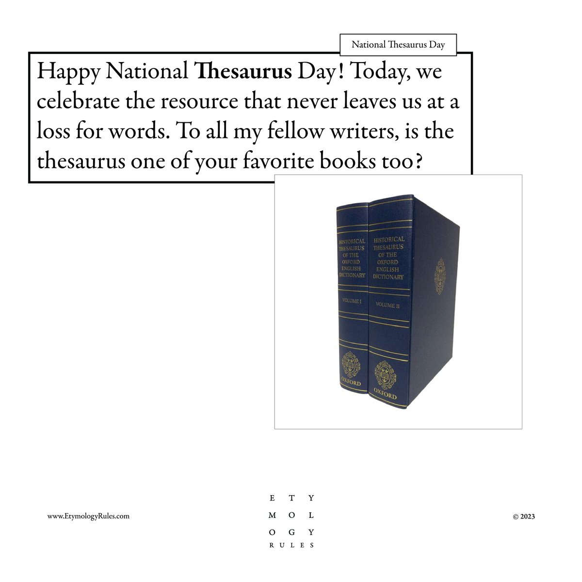 EtymologyRules's tweet photo. #etymology #etymologyrules #Thesaurus #NationalThesaurusDay https://t.co/RyWsk9Ly7Q