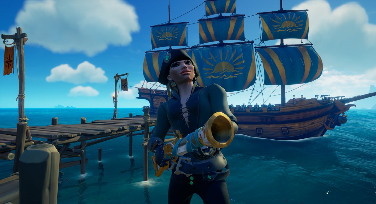 ChaserGolden's tweet photo. So happy to finally have these sails! #SeaOfThieves #sotshot #goldenhoursails https://t.co/nHdifpDcsH