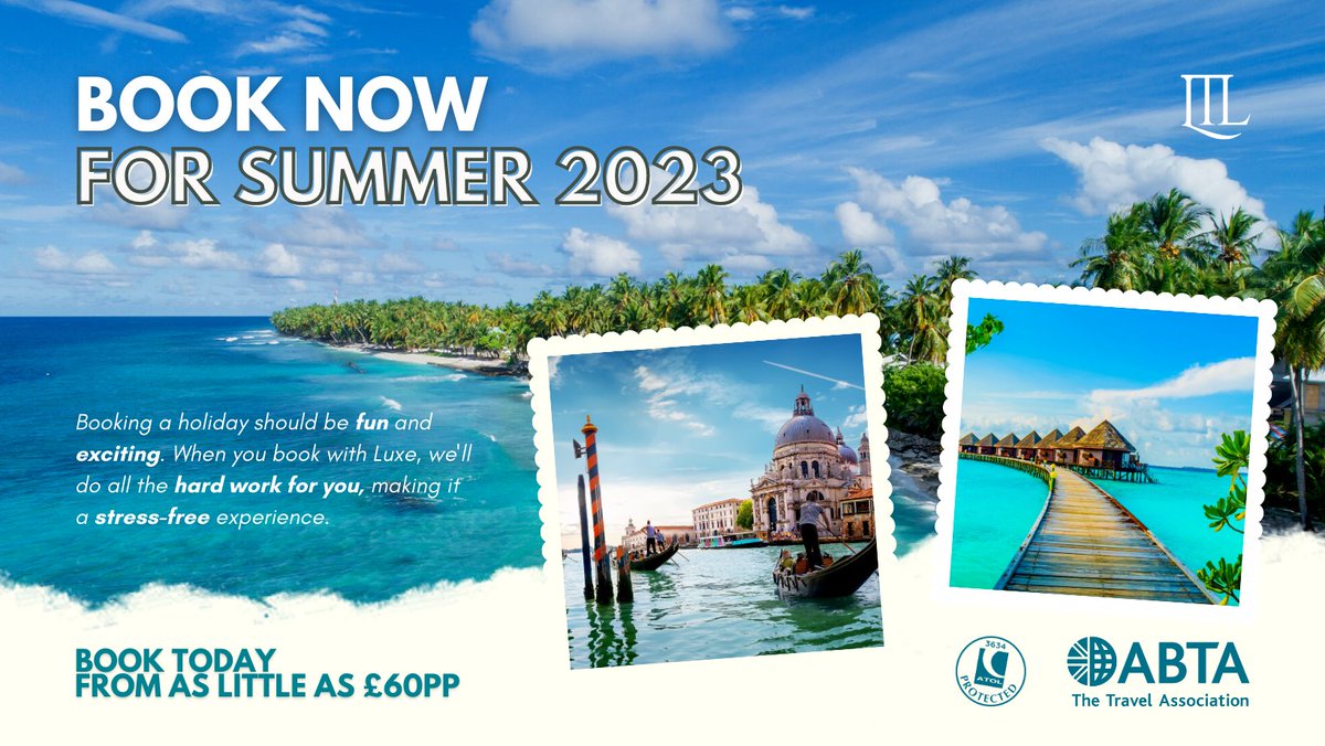 Get ready to explore new #destinations, make unforgettable #memories, and create lasting impressions. ✈

Whether you're looking for a romantic getaway or a solo adventure, we have something for everyone! Book now and save big on your next #SummerHoliday! 🏝

 #TravelAndExplore