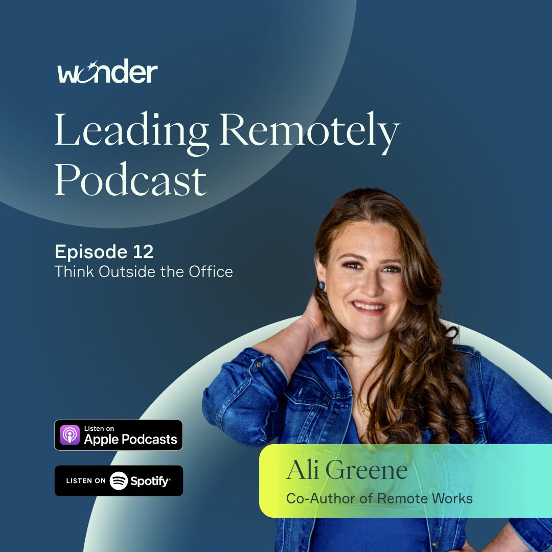 Great episode of Leading Remotely just landed.  Ali Greene, co-author of the book "Remote Works" joins us for a thought-provoking discussion on the impact of remote work on the individual, team dynamics and communication.

wonder.me/blog/think-out…