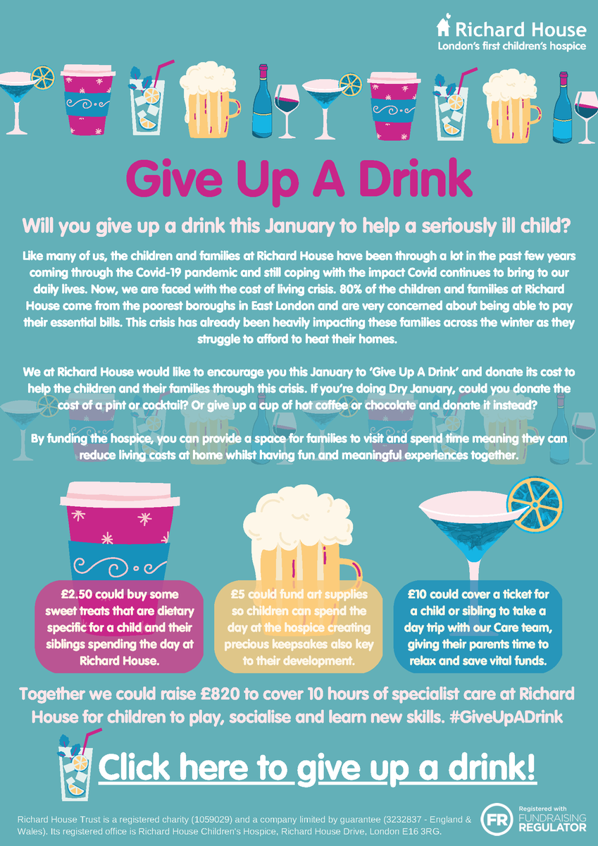 RichardHouseCH's tweet photo. Will you give up a drink this January to help a seriously ill child? https://t.co/168vQ7cnlN https://t.co/LFWwIoc8ag