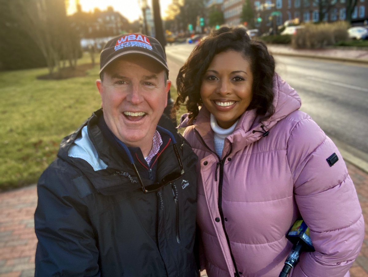 ScottWykoffWBAL's tweet photo. .#Inauguration @Hearst selfie here outside #MDStateHouse ahead of swearing-in of @iamwesmoore in #Annapolis w/@wbaltv11’s @JenyneWBAL as #WesMoore will be MDs’s 63rd Governor, the state’s first African-American Governor. Inaugural ball to cap things off tonight @baltimoreconve1 https://t.co/qOm3bKI7Hn