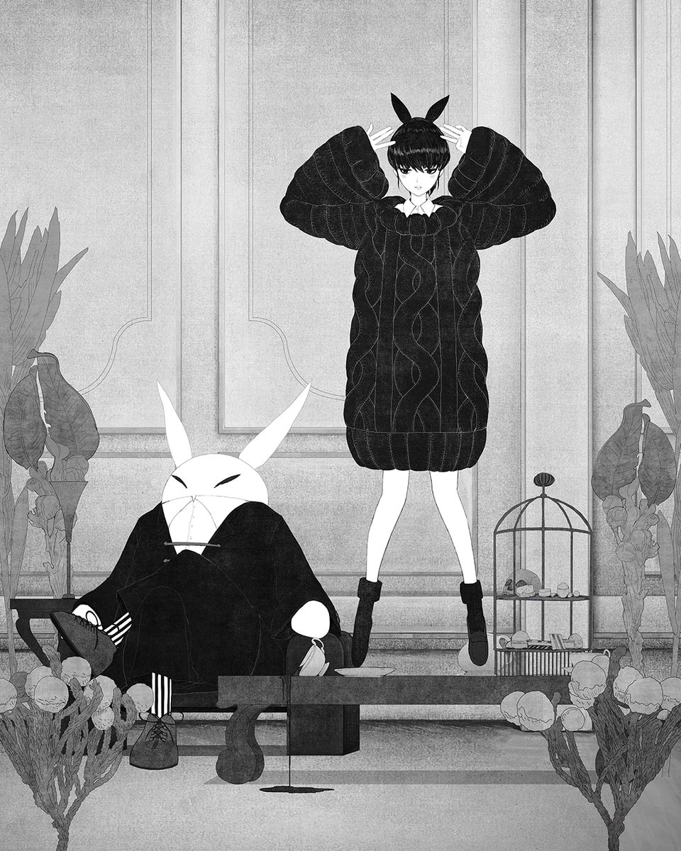 kotaro_c's tweet photo. Rubinstein Noc I. © Kotaro Chiba 2023 #art #artwork #illustration #illustrator #rabbit  #イラスト https://t.co/SMrklZ5Phz