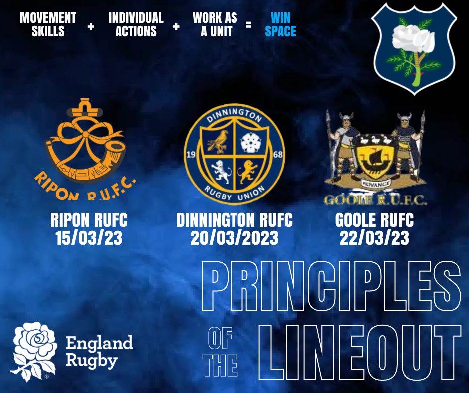 The club is hosting a course which is an introduction to coaching the lineout. The course has a blend of theory alongside a practical session observation. Book via GMS

gms.rfu.com/GMS/coursefind…