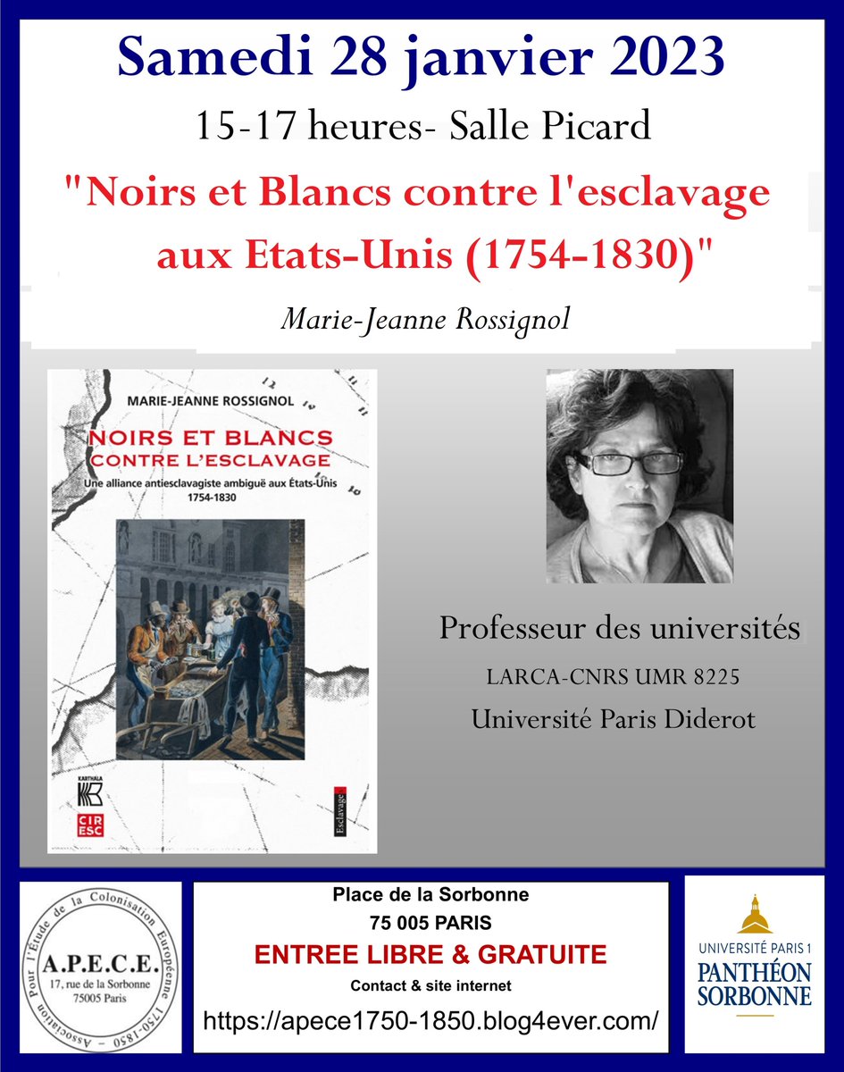 LionelTrani's tweet photo. Bonjour à toutes et tous,
Vous trouverez, ci-dessous, l'invitation à la conférence de l' #APECE. #USA #esclavage #resistance #antiesclavagiste https://t.co/j6jNJW5xMG