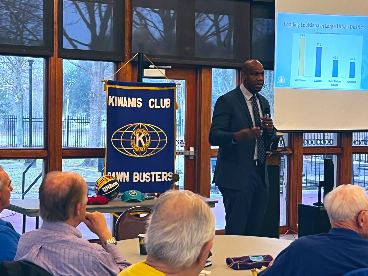 A big thank you to <a href="/DrJamesGray/">James Gray</a>, club member and Superintendent of <a href="/JPschools/">Jefferson Parish Schools</a>, for sharing the current state and the future of our schools, and letting us share feedback. #KidsNeedKiwanis #JPSchools