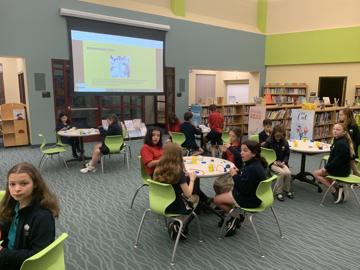 21stStacy's tweet photo. We bioengineered our own pets after reading &amp; discussing Sanity &amp; Tallulah by @mollybrooks while enjoying some moon rocks on the side #davis4 #davis5 #bookclub @Davis_Academy https://t.co/vWwwKQwzWL