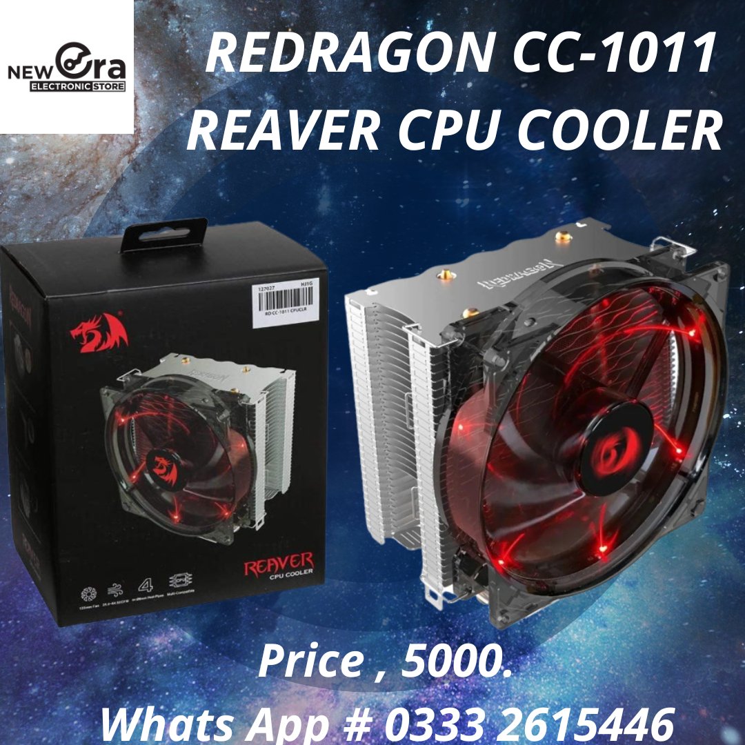 REDRAGON CC-1011 REAVER CPU COOLER .
#graphiccard  #gpu #pcgames  #pcgamer #pcgamergirl #salses #lectronicsoul  #pakistan #hyderabad  #latifabad #qasimabad #RGBcase