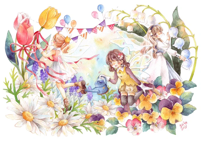 #あなたの春を待ってる作品を見せて最近の絵で春っぽいのあまり無かった…春はなんと言ってもお花が描きたくなりますね 