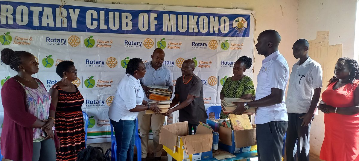 AG Ann Musoke and AP Daniel Bulwadda hand over reading books to the proprietor Lutex community library, Mr.Lukyamuzi Fredrick.
<a href="/mikesebaluken/">PDG Mike Kennedy Sebalu</a> 
<a href="/pdgnayenga/">PDG Rosetti Nabbumba Nayenga</a> 
<a href="/StephenMwanje1/">Stephen Mwanje</a>