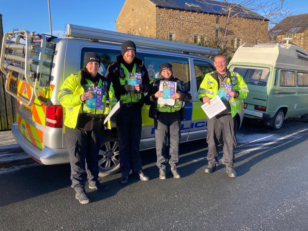 Working with Inspector Earnshaw and PCSO's Daines, Briton and Seed in delivering crime prevention to rural South Craven Communities. <a href="/NYP_Craven/">North Yorkshire Police - Craven</a>