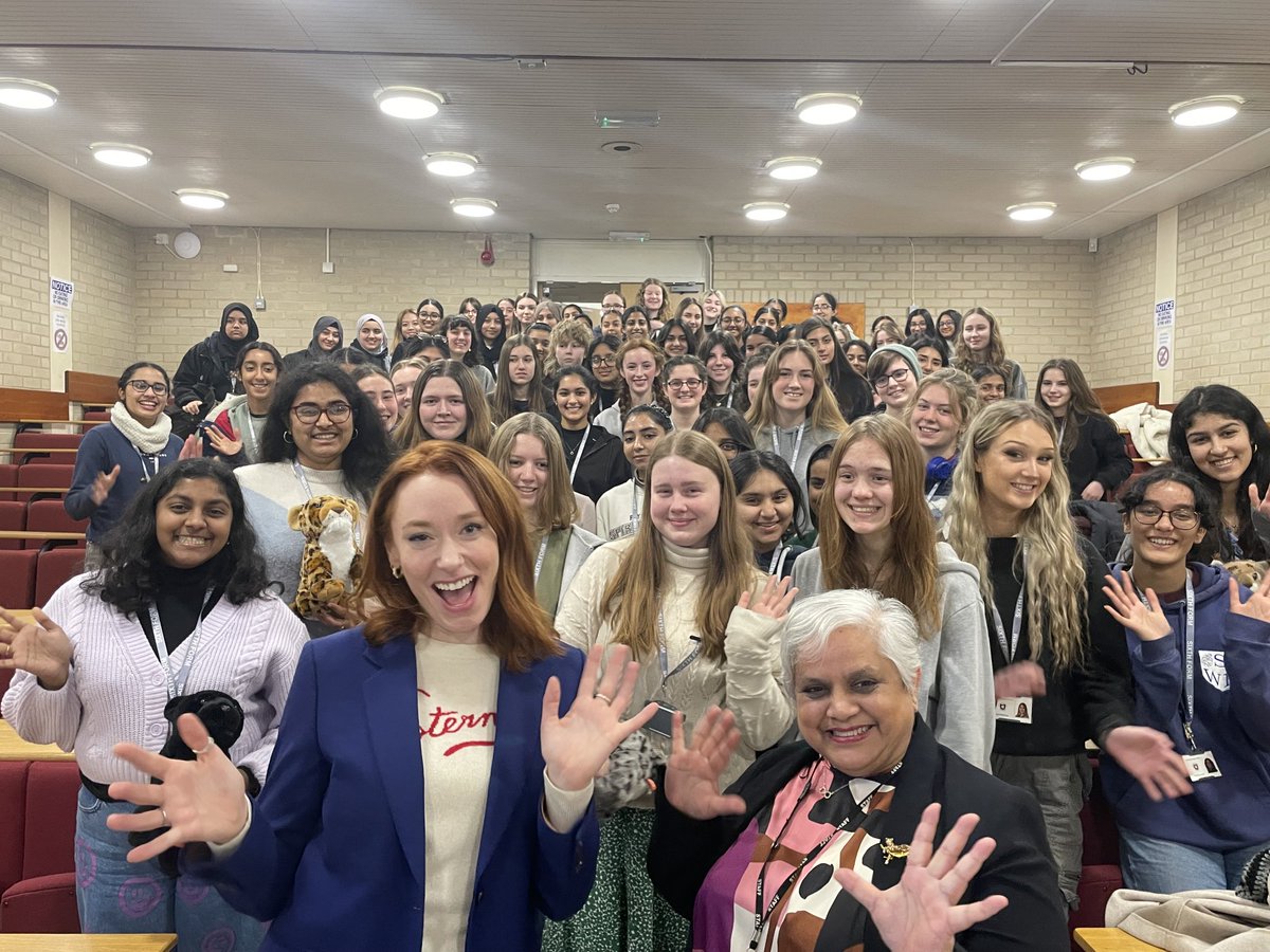 OMG it’s TV star Hannah Fry! This photo sums up how delighted we were to have you today ⁦<a href="/WycombeHighSch/">Wycombe High School</a>⁩ ⁦<a href="/FryRsquared/">Hannah Fry</a>⁩ ⁦<a href="/WycHighMaths/">WHS Maths</a>⁩ <a href="/BeATeacherUK/">National Mathematics and Physics SCITT</a>⁩ #WycHighHappy #WycHighFamily #thisgirlcan ⁦<a href="/Stemettes/">Stemettes ® ♥★#●+</a>⁩