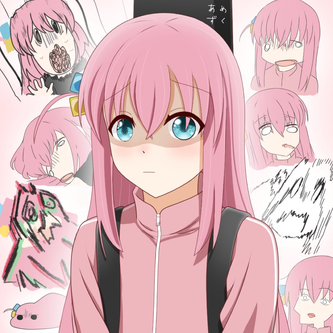 後藤ひとり 「#ぼっち・ざ・ろっくちょっとしたラクガキファンアートです。アニメは6周ぐらい見ま」|あめずくのイラスト