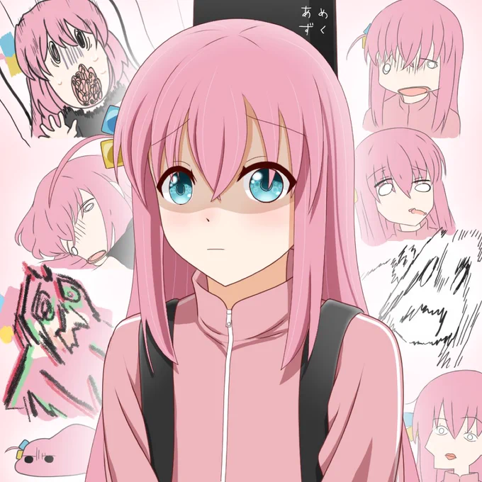 #ぼっち・ざ・ろっくちょっとしたラクガキファンアートです。アニメは6周ぐらい見ましたし、結束バンドの曲も全部買っちゃいました声優の演技、さらにアニメの表現や演出がとてもユニークで、何度視聴しても飽きません(笑) 