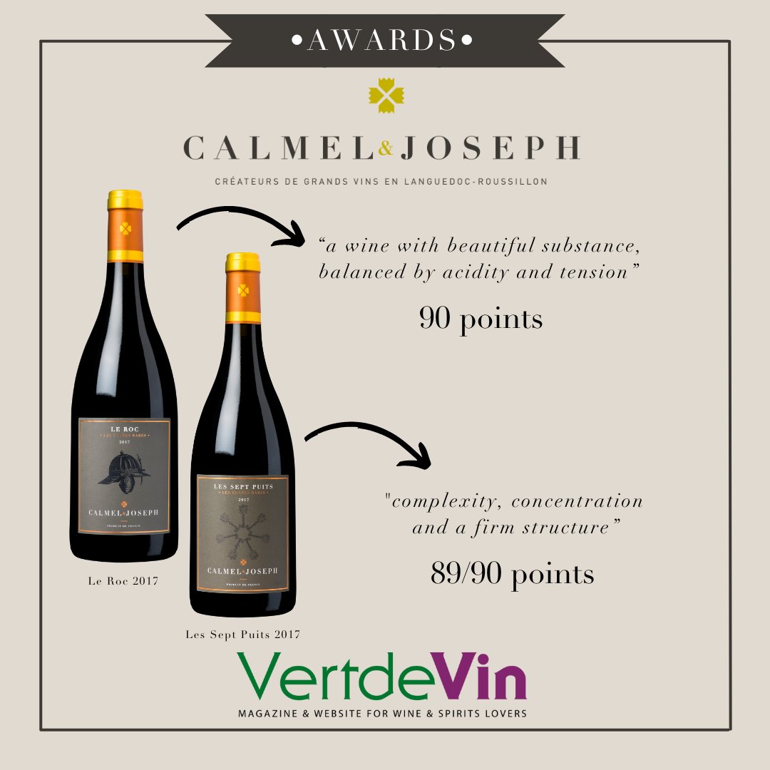 Calmel & Joseph (@calmeletjoseph) on Twitter photo Merci, <a href="/Vertdevin/">Vertdevin Magazine</a> ! Corbières Le Roc 2017 - “a wine with beautiful substance, balanced by acidity and tension,” (90 points), and Saint-Chinian Les Sept Puits 2017 has "complexity, concentration and a firm structure,” (89-90 points) #Corbieres #SaintChinian #Languedoc Merci, <a href="/Vertdevin/">Vertdevin Magazine</a> ! Corbières Le Roc 2017 - “a wine with beautiful substance, balanced by acidity and tension,” (90 points), and Saint-Chinian Les Sept Puits 2017 has "complexity, concentration and a firm structure,” (89-90 points) #Corbieres #SaintChinian #Languedoc