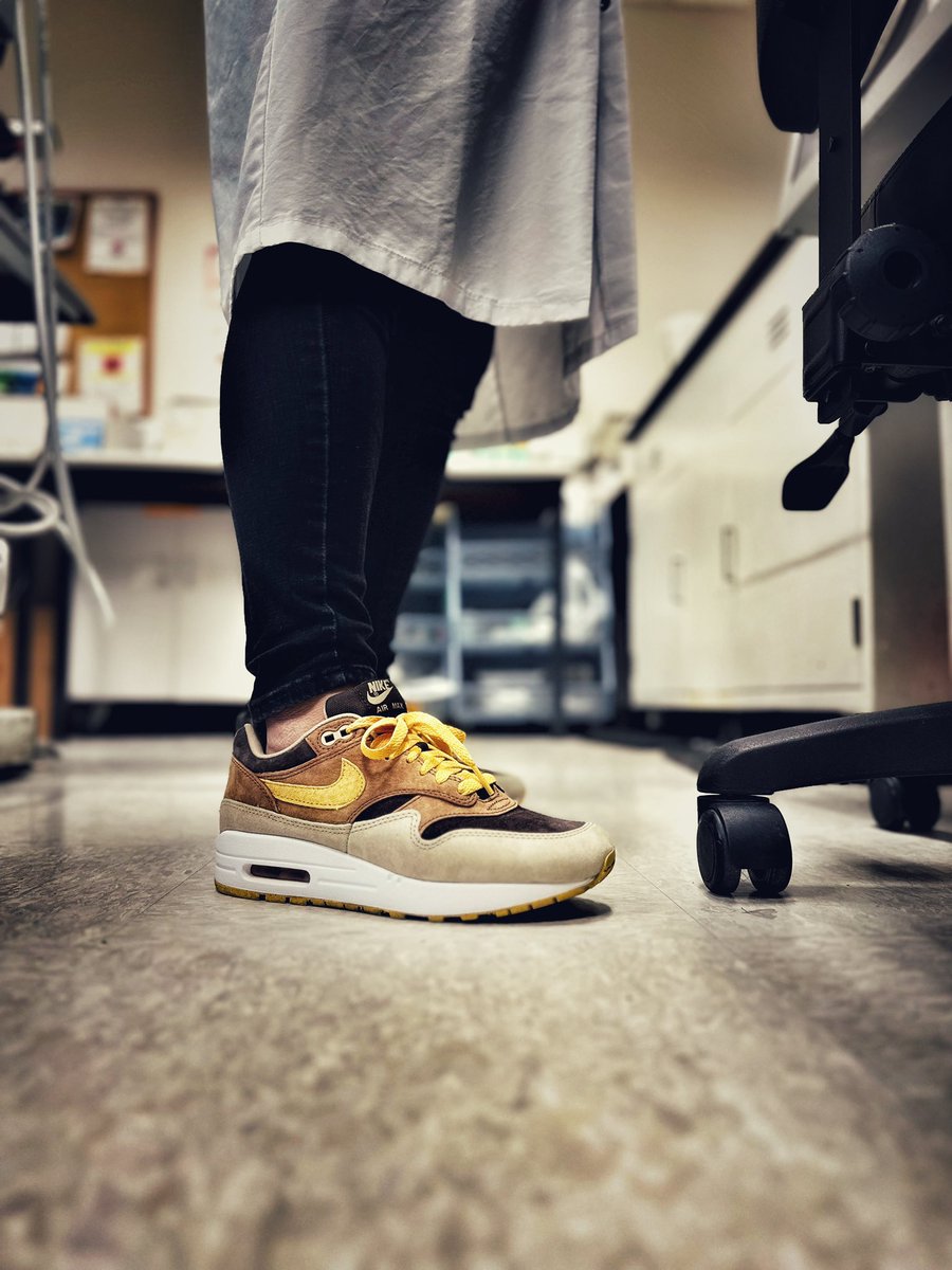 k2sappy's tweet photo. Lab Life. Taking advantage of an empty lab at 5:30am 😂 anyone else working this early?! #kotd #labrat #yoursneakersaredope #airmaxgang #labcoatlife https://t.co/Q34Dbap3zq