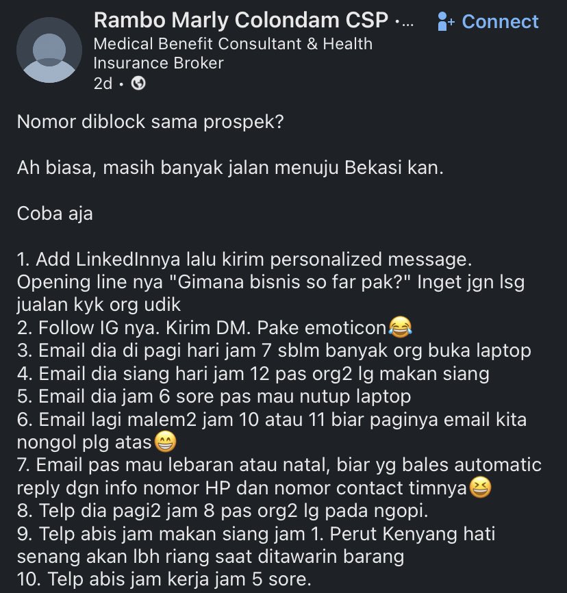 darilinkedin's tweet photo. Salut banget sama yang kerja di bidang Sales &amp; Marketing 🫡🫡 https://t.co/7zvTvg4xdf