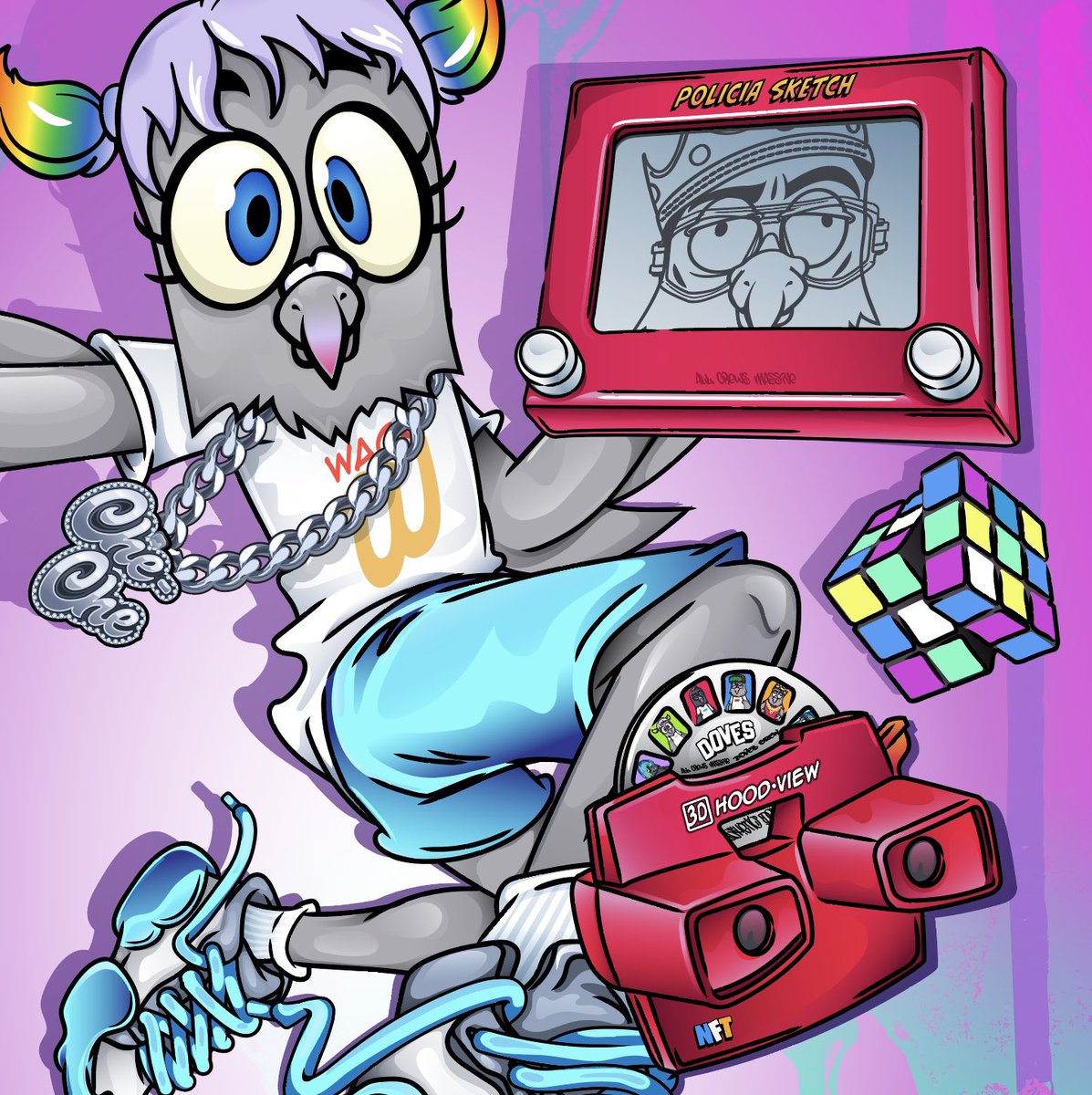 Them kids play too much 👈💎 #NFT #CRO #artist #nyc #comic #ETH #wednesday #gamergirl #sketch