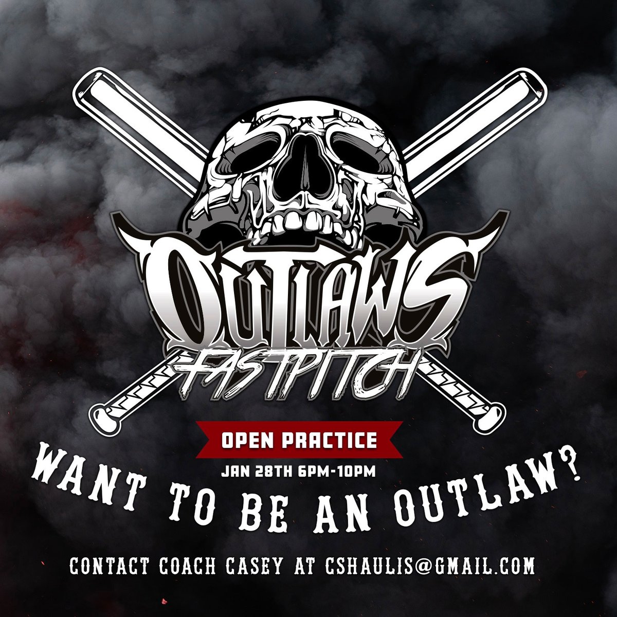 Join Ohio Outlaws National 16U Shaulis and Outlaws Acord (<a href="/AcordOhio/">OhioOutlawsAcord</a>) for an open practice Jan 28th from 6pm-10pm. Both teams are looking to add a player or two so bring high energy for a great workout! All positions considered. Email Coach Casey at cshaulis@gmail.com for details