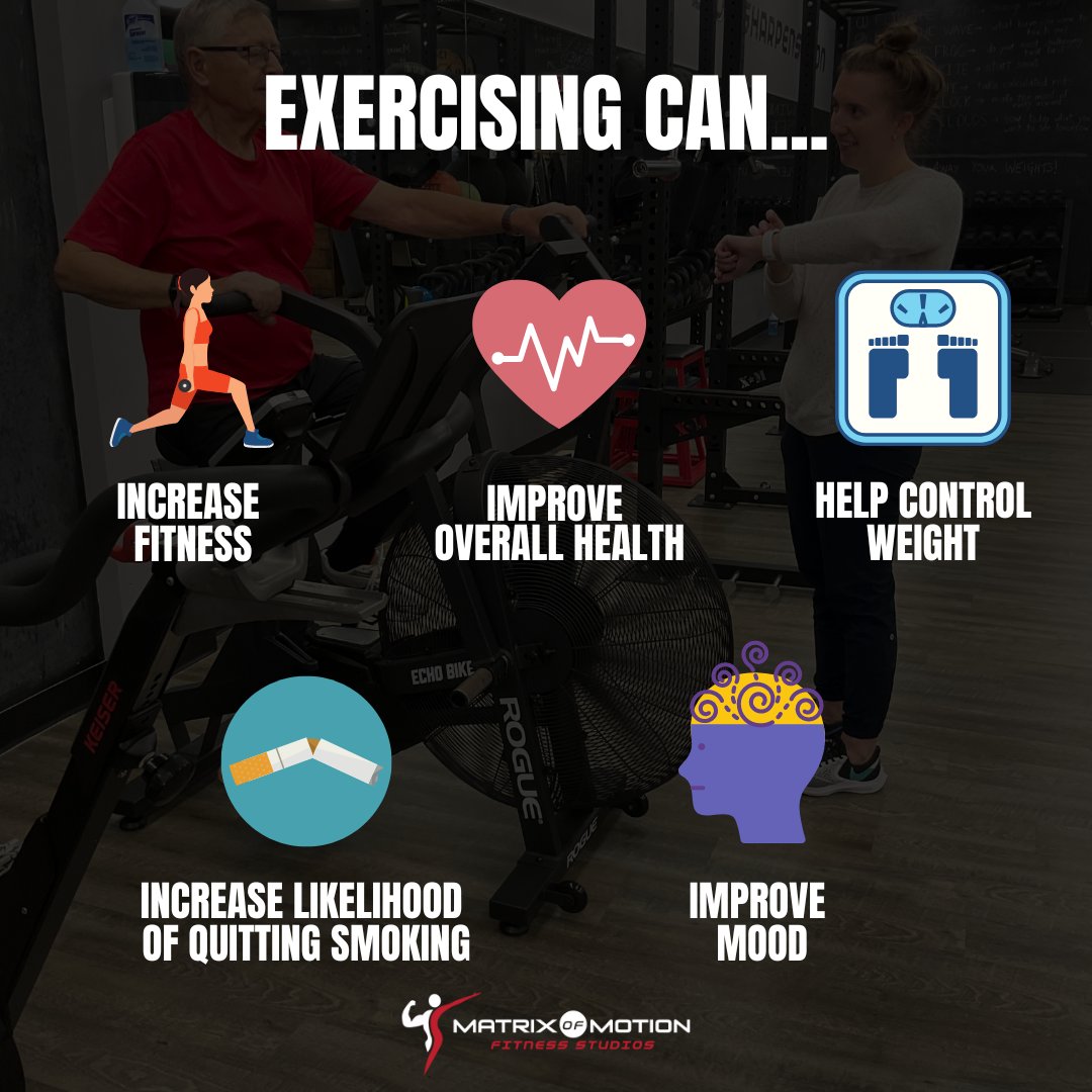 MatrixOfMotion's tweet image. Dark days, cold days, financial struggles...there are lots of things that can leave us feeling down in January
To improve this we recommend: 
A nutritious healthy balanced diet 
Regular exercise 
Socialize with family and friends 
Take time for yourself #newmarket #newmarketgym