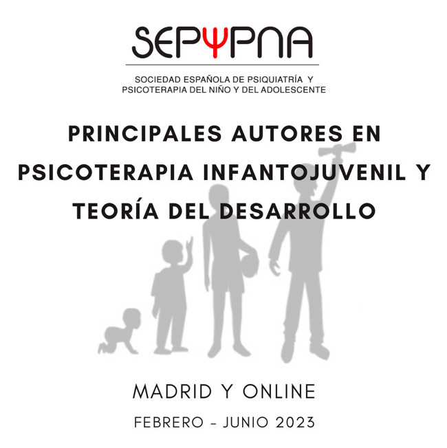 FEAPsicoterapia's tweet photo. Desde #sepypna nos informan que de febrero a junio tendrá lugar el curso "Principales autores en psicoterapia infantojuvenil y teoría del desarrollo". Madrid y online.
Más información e inscripciones:
640 831 951 / sepypna@sepypna.com
https://t.co/hjTPjNE07R https://t.co/isFHlZzAtj