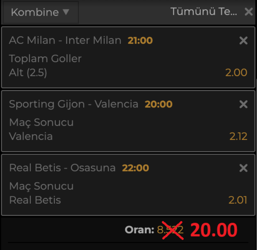 GoodBahis's tweet photo. 🚀 Özel Oranlar Goodbahis'te devam ediyor.

⚽️ Milan - İnter : 2.5 ALT
⚽️ Gijon - Valencia : MS 2
⚽️ R.Betis - Osasuna: MS 1

8.55 yerine 20.00 ORAN KAZAN

🏆 Min. 100 ₺ - Max 1000 ₺ oynayabilirsiniz.

🔗 https://t.co/oeewTZHfWT https://t.co/T5ubf3V499