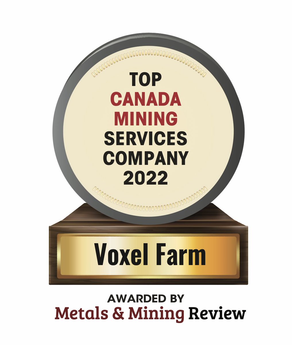 VoxelFarm's tweet photo. Voxel Farm was chosen one of the Top 10 Canada Mining Services Companies of 2022 by the Metals &amp; Mining Review Magazine: 
https://t.co/by9t0bFl4U https://t.co/okltHt0Wux