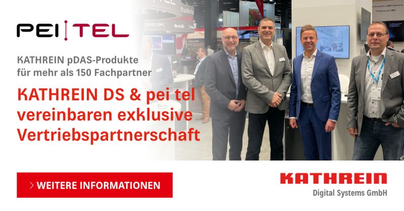 🤝 KATHREIN Digital Systems  &amp; pei tel Communications haben eine strategische Vertriebspartnerschaft geschlossen. Damit bekommen ca. 150 pei tel Fachhandelspartner Zugang zum KATHREIN pDAS-Portfolio zur Realisierung von Mobilfunknetzen in Innenräumen. 👉 ow.ly/HBPt50MtSi1