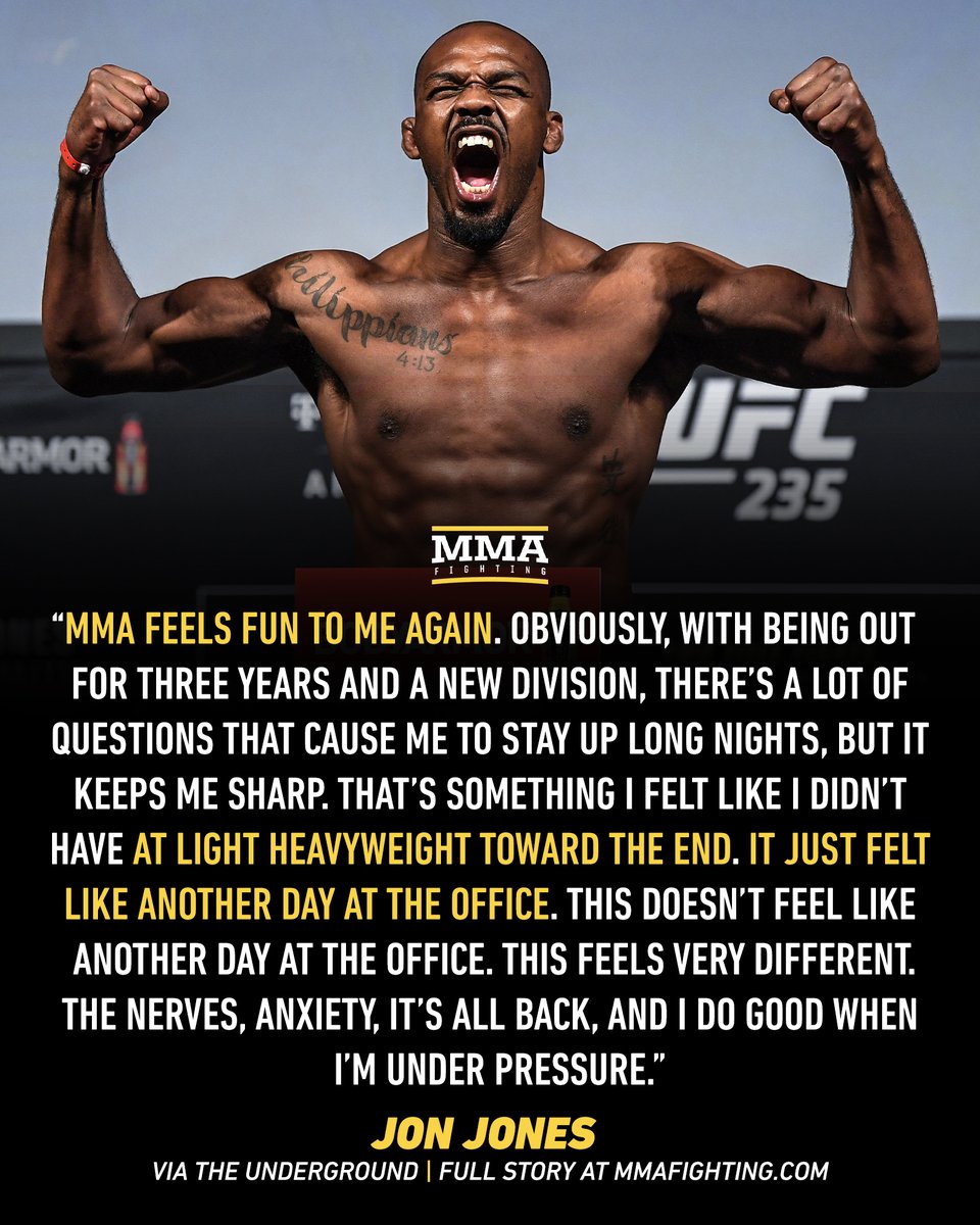 MMAFighting's tweet photo. Not just "another day at the office" for Jon Jones anymore 👔

📰 https://t.co/jcXR9L7UOG https://t.co/BnKKUW60RD